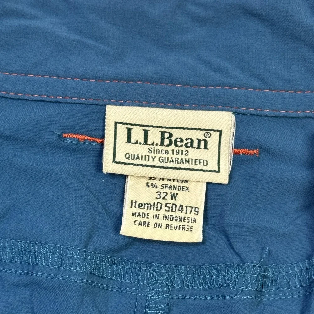 L.L. Bean Cresta Hiking Shorts Mens 32 Blue Nylon Spandex 10